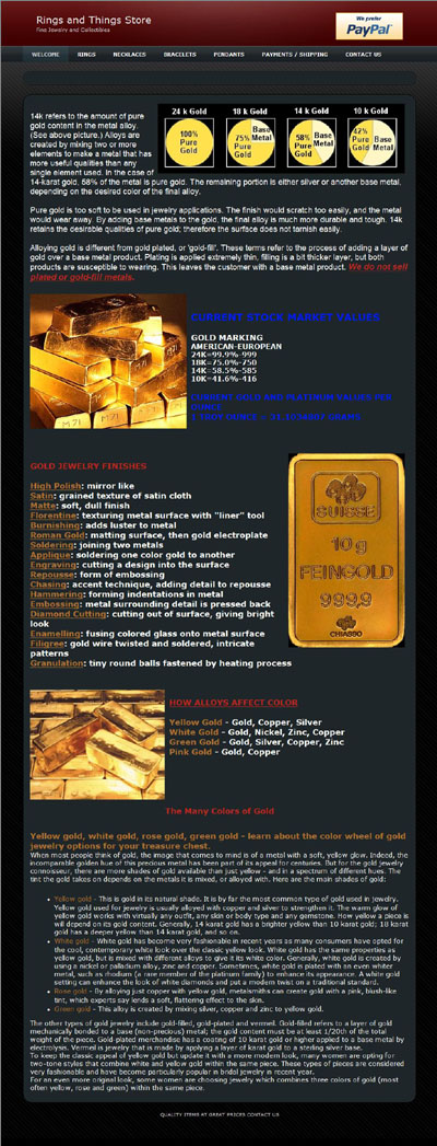Rings And Things Store, Joseph Collins of Edmond Oklahoma Gold Charts Page